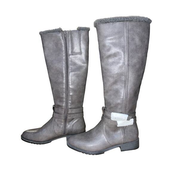 Naturalizer Garrison Cozy Womens Faux Leather Tall Knee-High Boots Gray size 9 - Picture 5 of 11